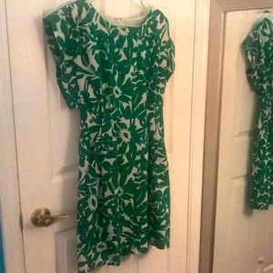 Eliza J size 2 green and white floral dress
